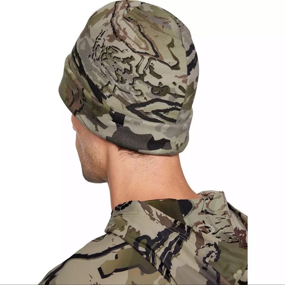 Under Armour ColdGear Storm Mens Camo Beanie Hunting Outdoor Hat 1343193-999 - Picture 9 of 10